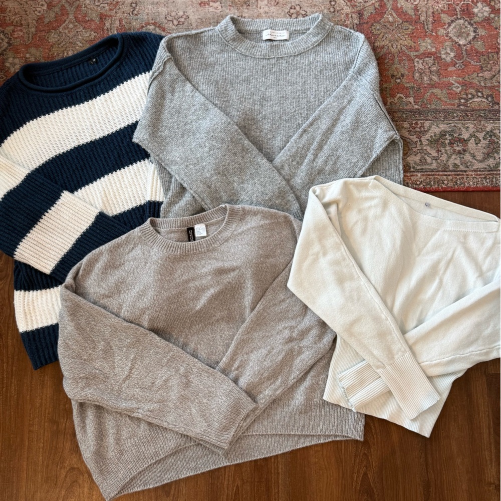 BUNDLE! - Classic Crewneck Sweaters & Off-the-Shoulder Sweater